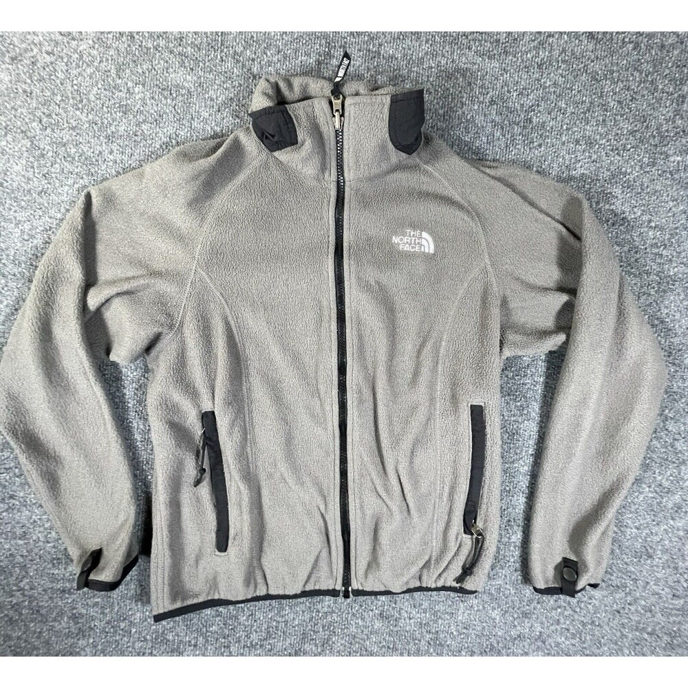 The North Face Jacket Women’s S Small Gray Full Zip Fleece Polartek Authentic
